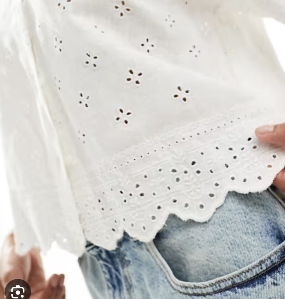 Black Eyelet Button Down - image 3